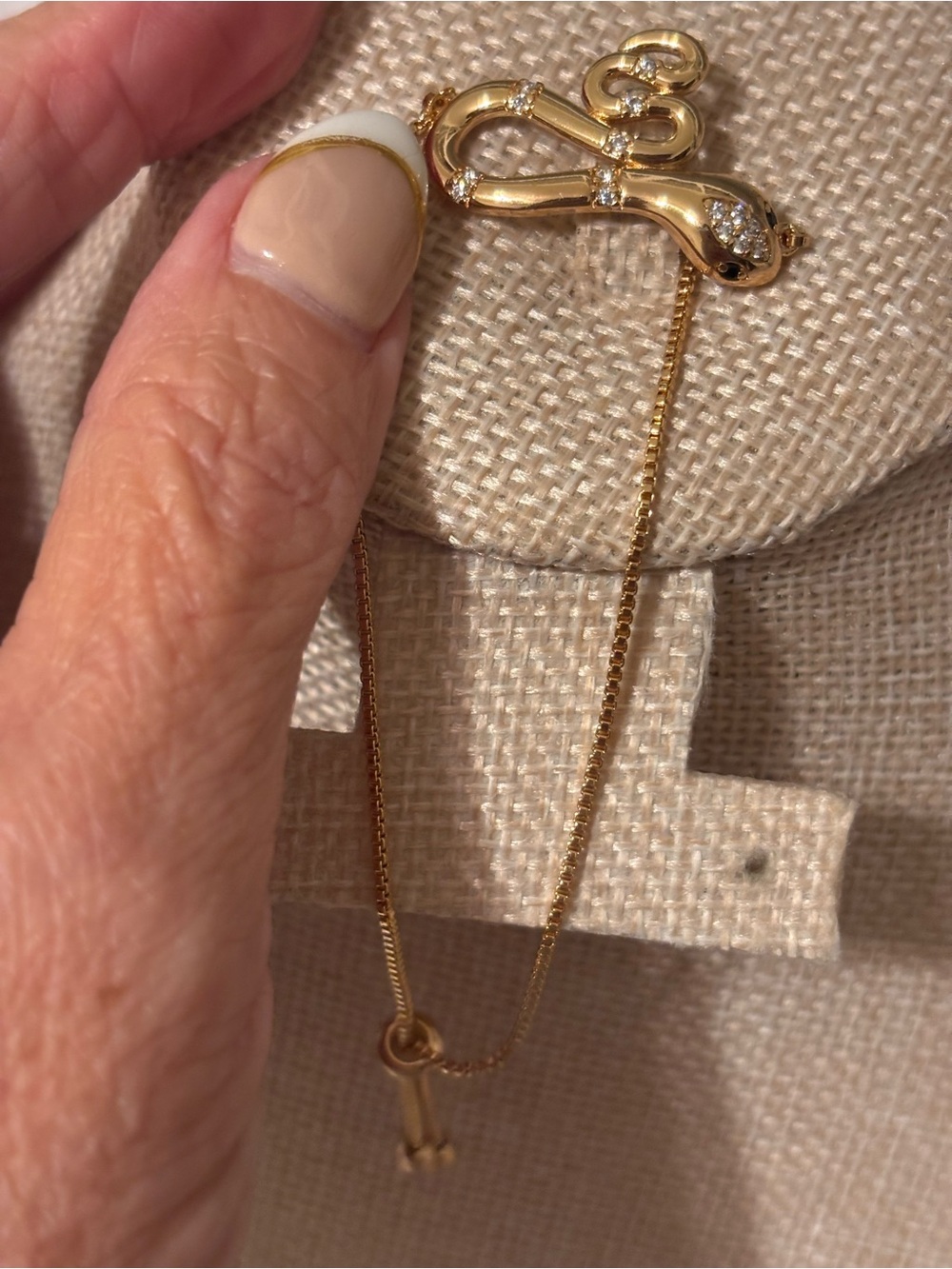 Gold-Tone Snake Charm bracelet Pendant - Women Bags Accessory
